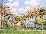 Alfred Sisley Die Seine bei Bougival oil painting on canvas